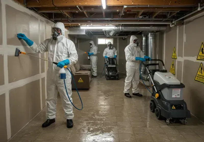 Basement Moisture Removal and Structural Drying process in Notre Dame, IN